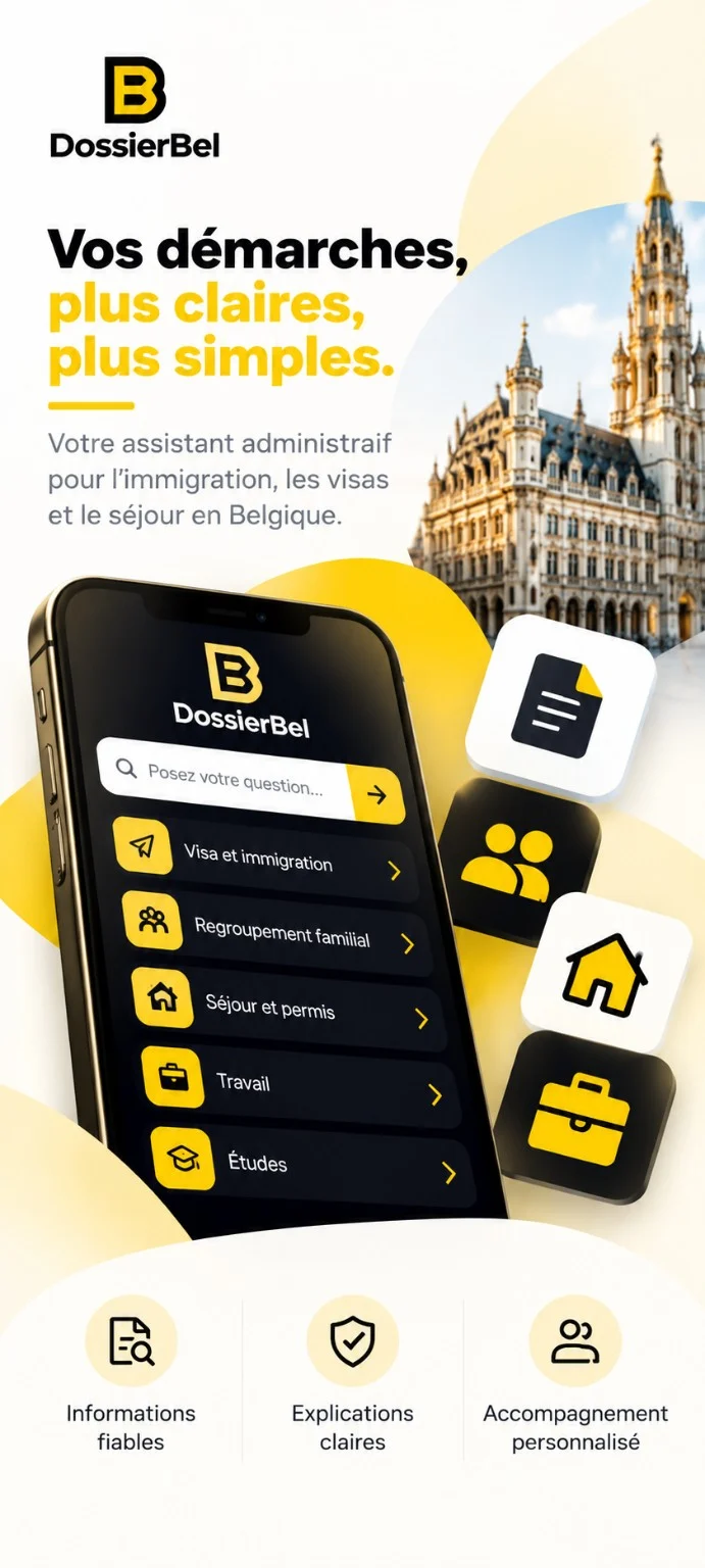 الشاشة الرئيسية لتطبيق DossierBel